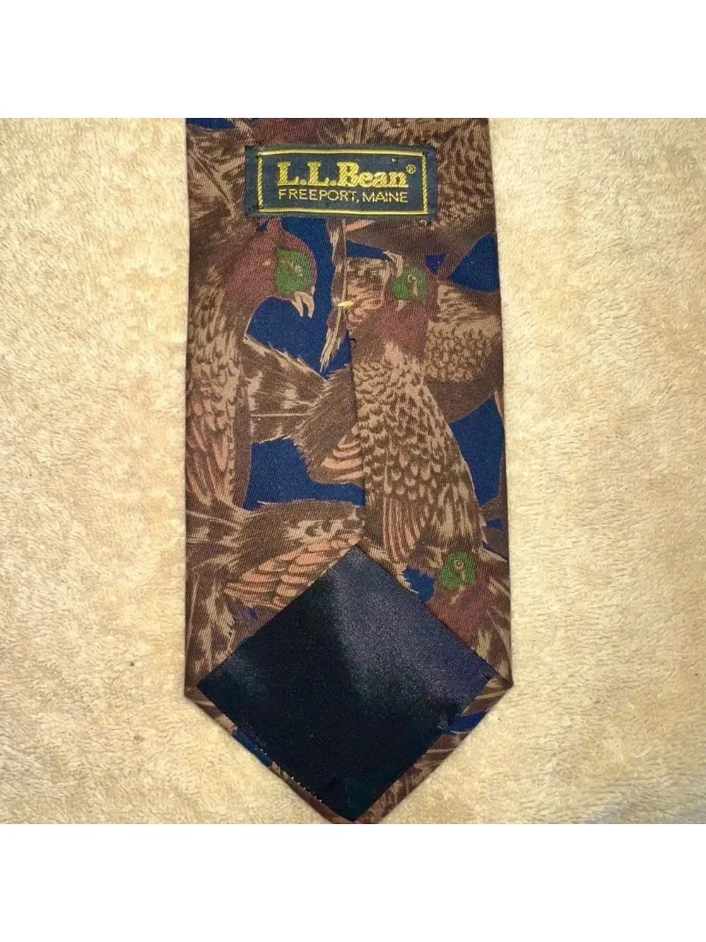 EUC Men’s LL Bean Pheasant Bird Hunting Cotton Neck Tie